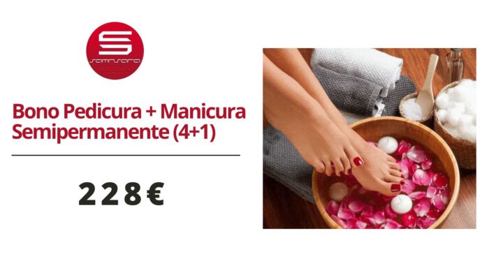Bono Pedicura + Manicura Semipermanente 4+1